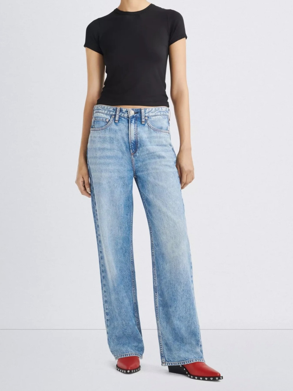 rag & bone Light Blue Wide-Leg Jeans - Picture 3 of 4